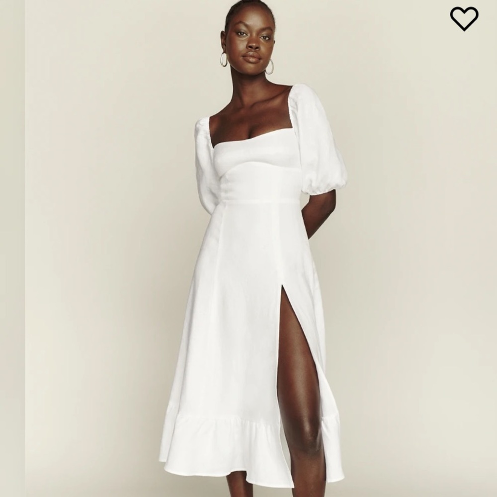 Reformation Belgium Linen Dress White Size 2